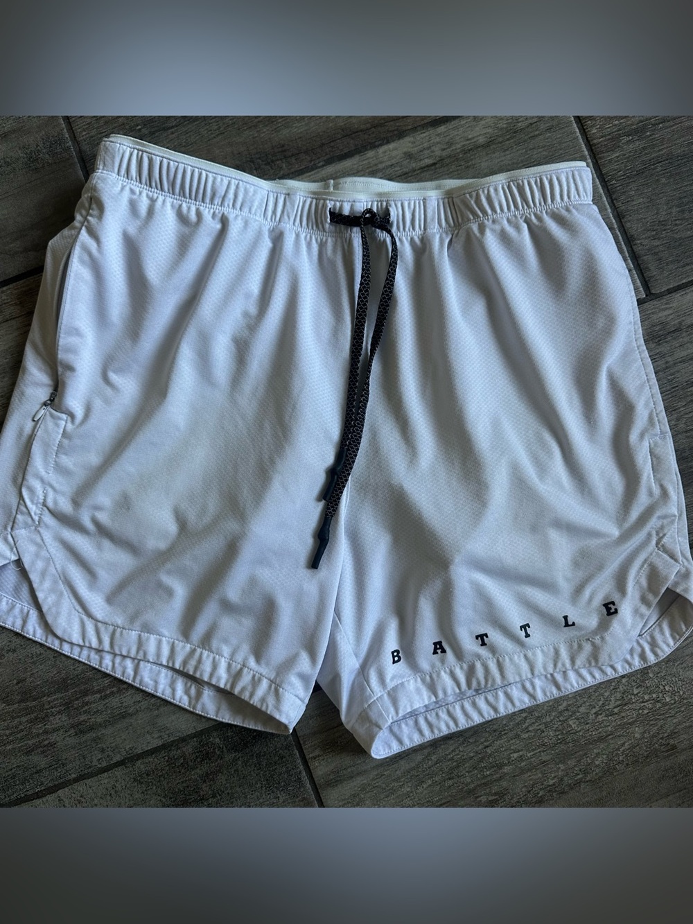 White Men’s Athletic Shorts with Drawstring